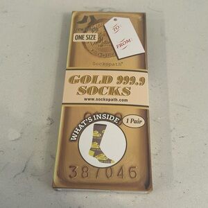Gold Bar SOCKS - fun gift !!!  Packaging is a Bar of Gold !!